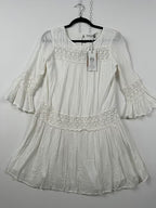 ONLY valkoinen viskoosimekko 3/4-hihoilla