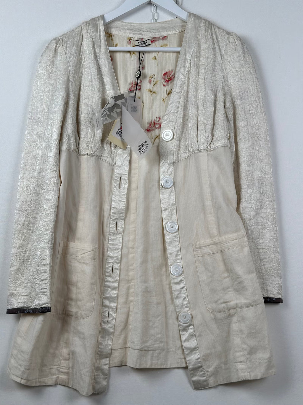 Noa Noa vaalea puuvillamekko (XS)