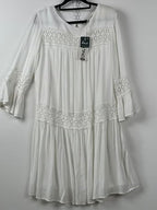 ONLY valkoinen viskoosimekko 3/4-hihoilla