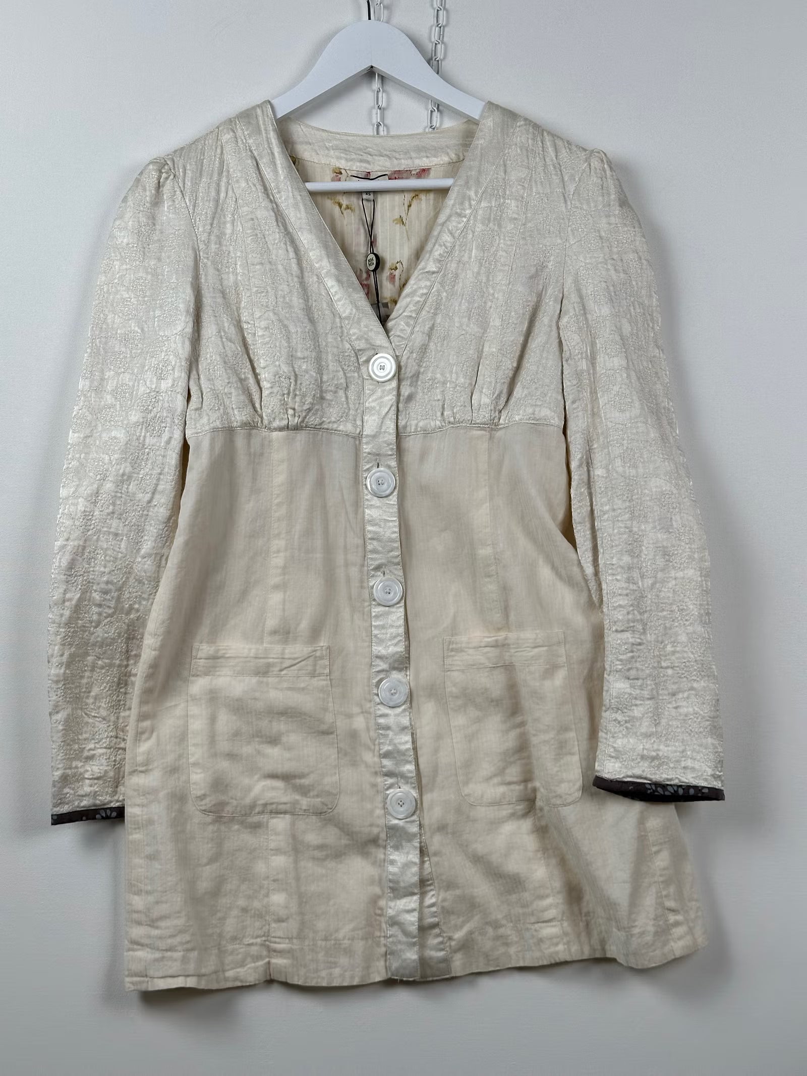 Noa Noa vaalea puuvillamekko (XS)