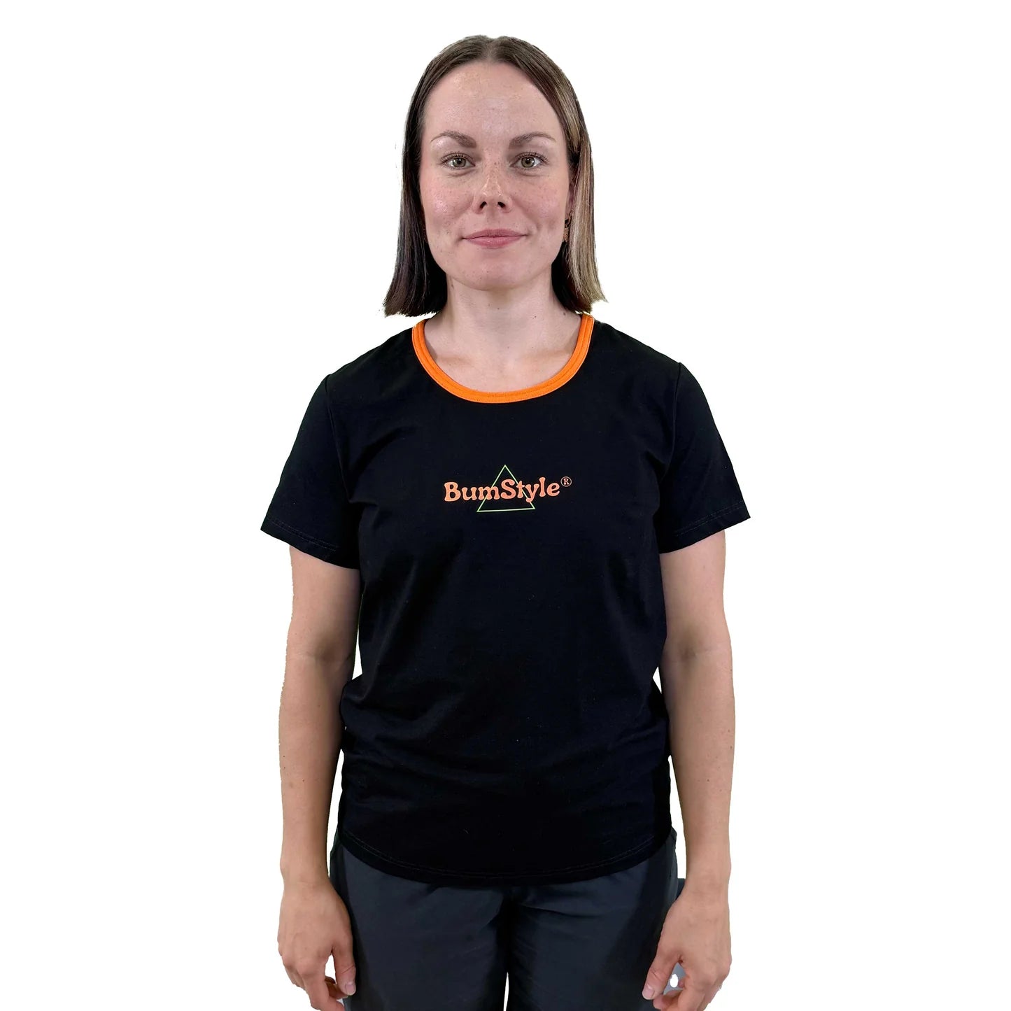 BumStyle T-paita –  musta/oranssi tai valkoinen/musta