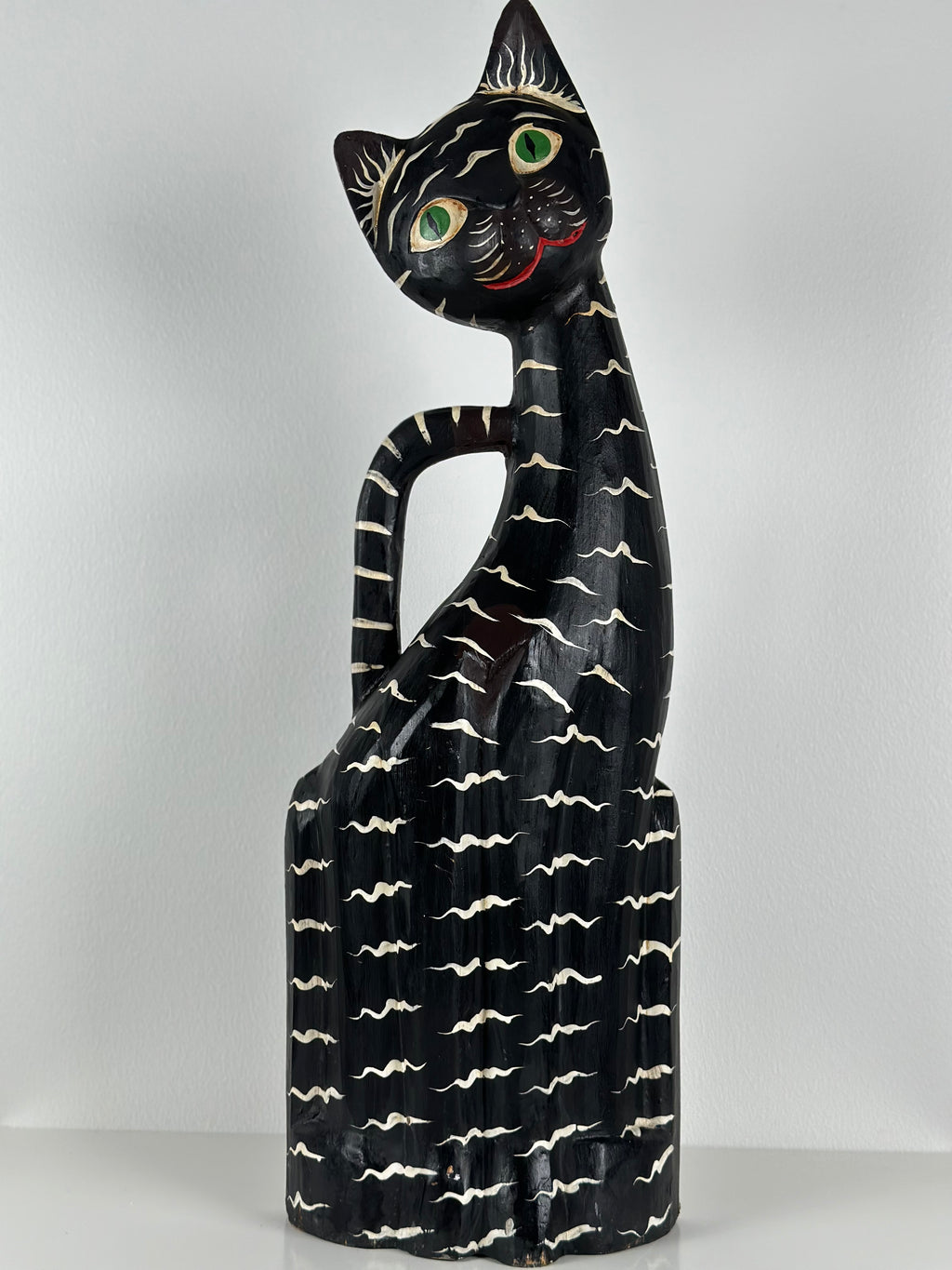 Käsintehty vintage-kissa – Meksikolaista keramiikkaa, 33 cm