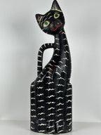 Käsintehty vintage-kissa – Meksikolaista keramiikkaa, 33 cm