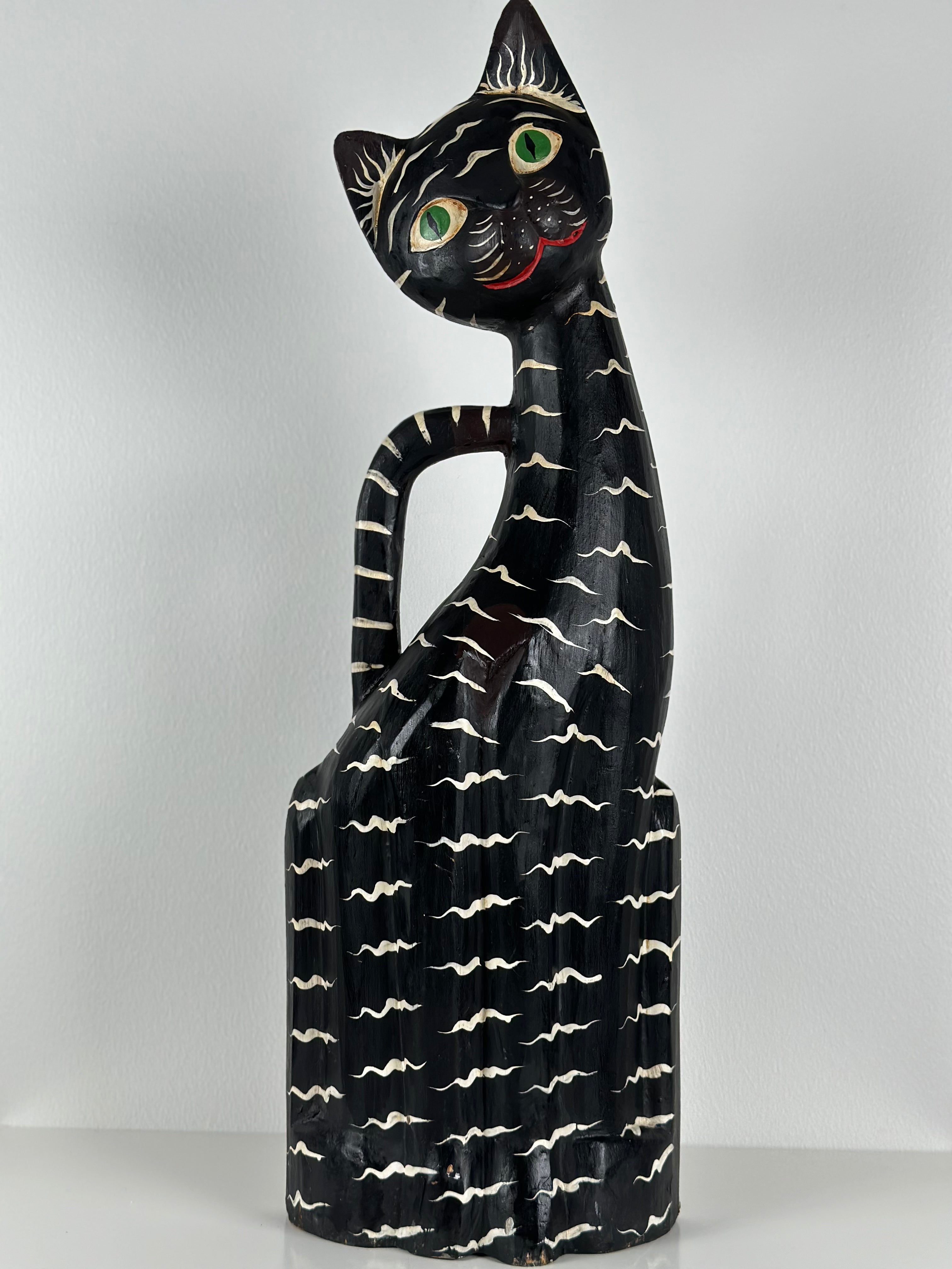 Käsintehty vintage-kissa – Meksikolaista keramiikkaa, 33 cm