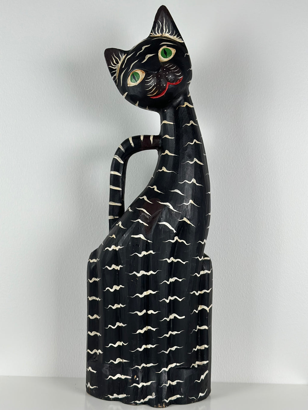 Käsintehty vintage-kissa – Meksikolaista keramiikkaa, 33 cm