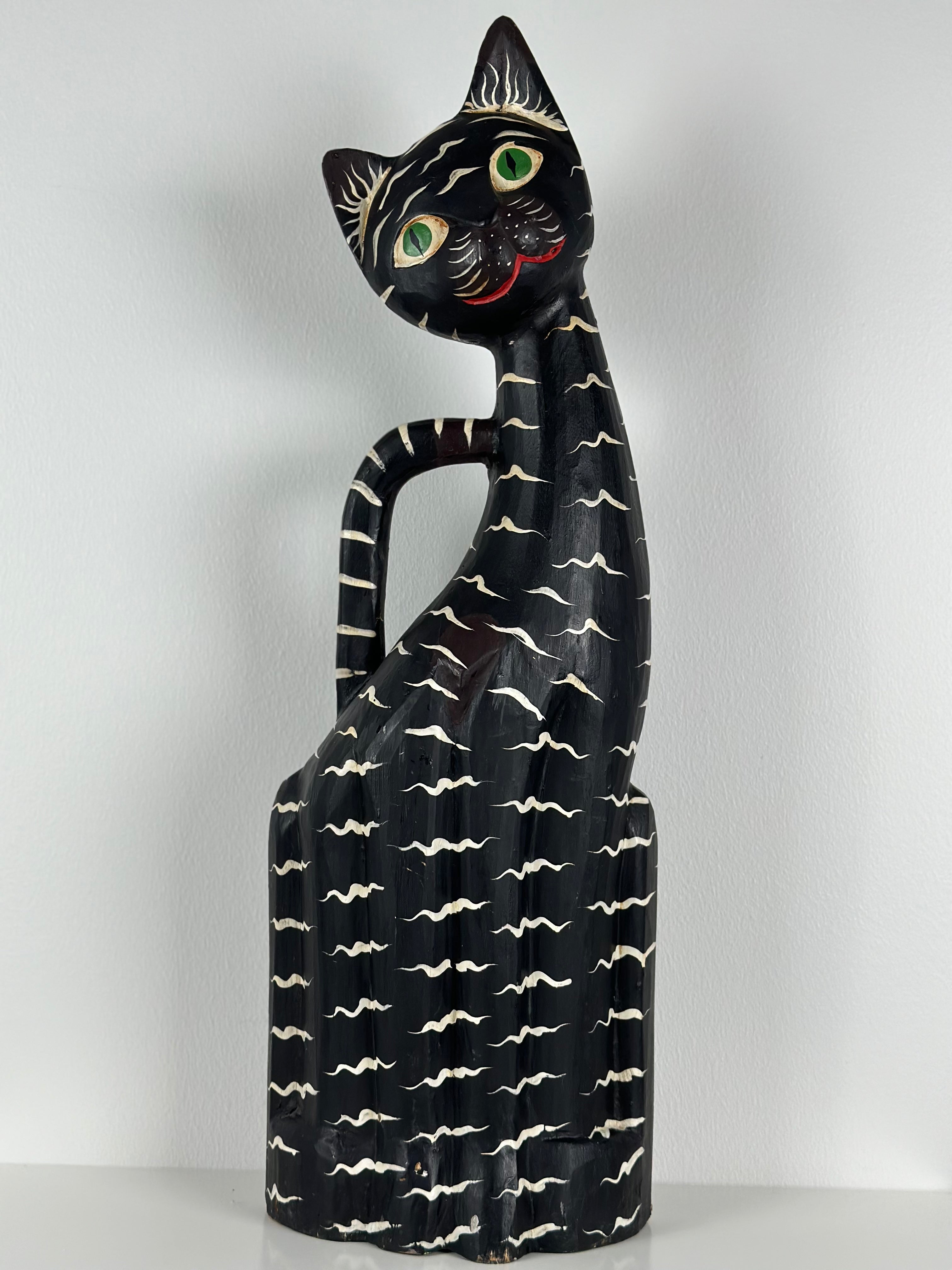 Käsintehty vintage-kissa – Meksikolaista keramiikkaa, 33 cm