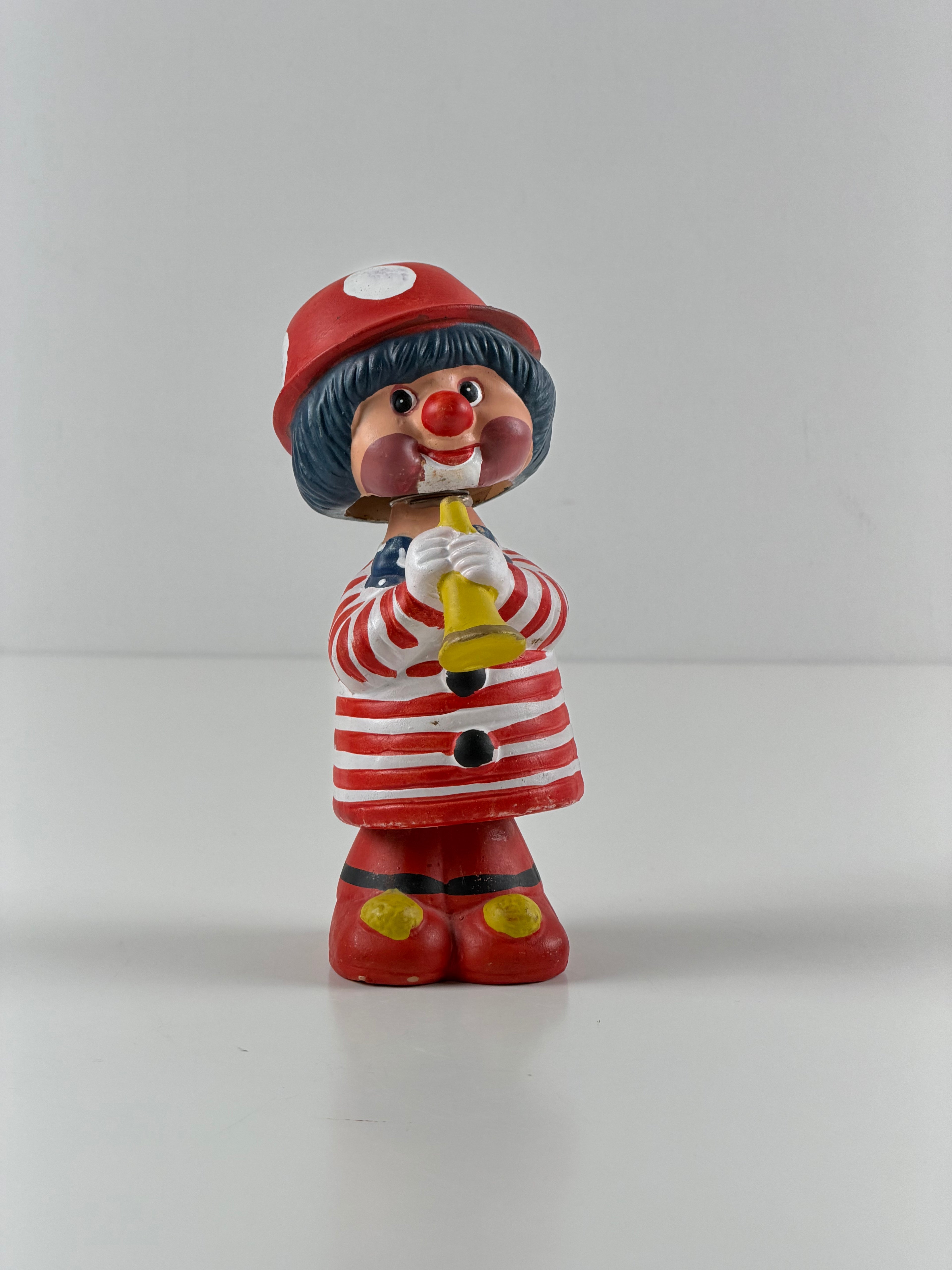 Vintage keraaminen pellefiguuri jousimekanismilla – 20 cm