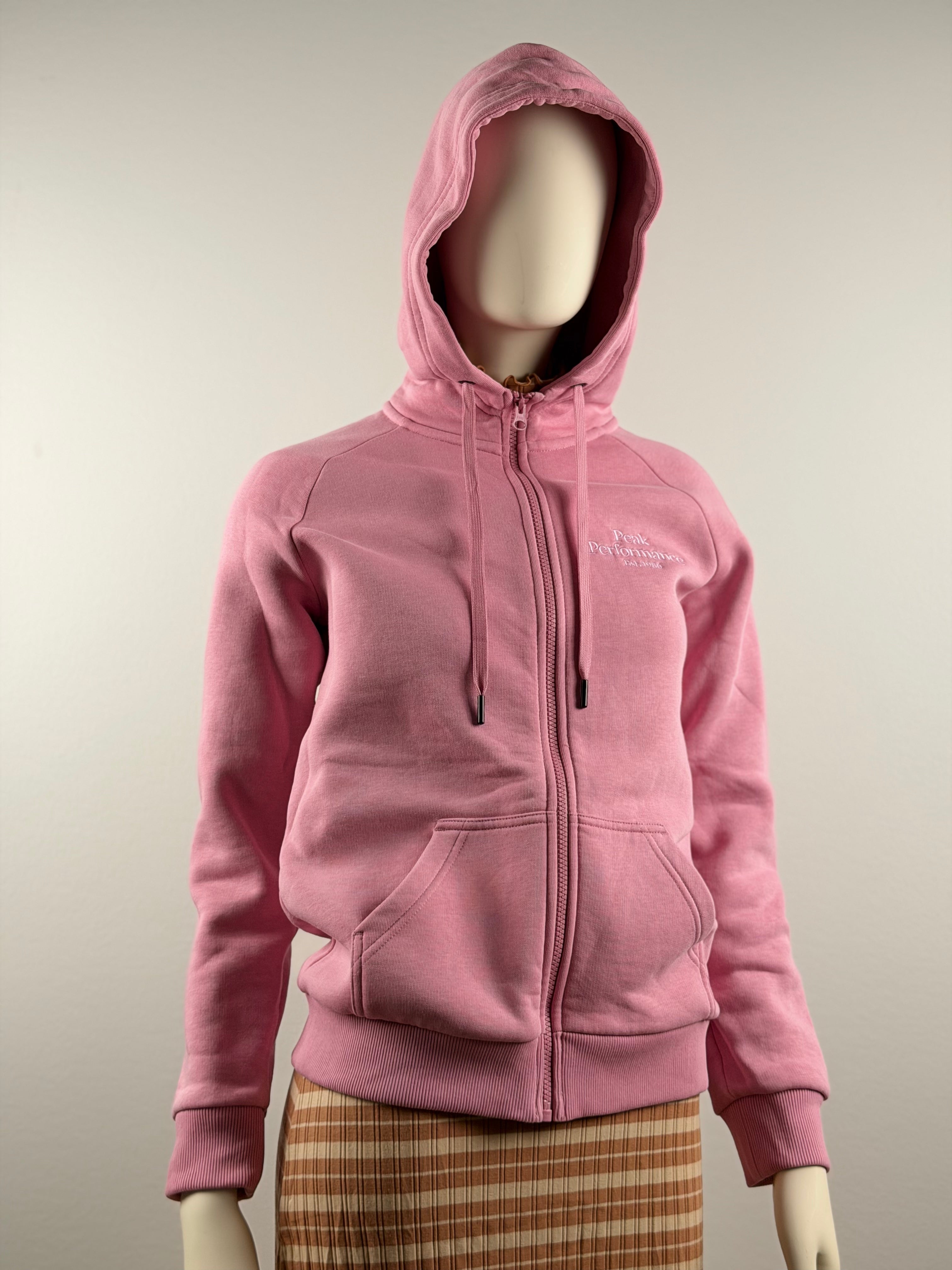 Peak Performance Original Zip Hood – vaaleanpunainen huppari, koko S