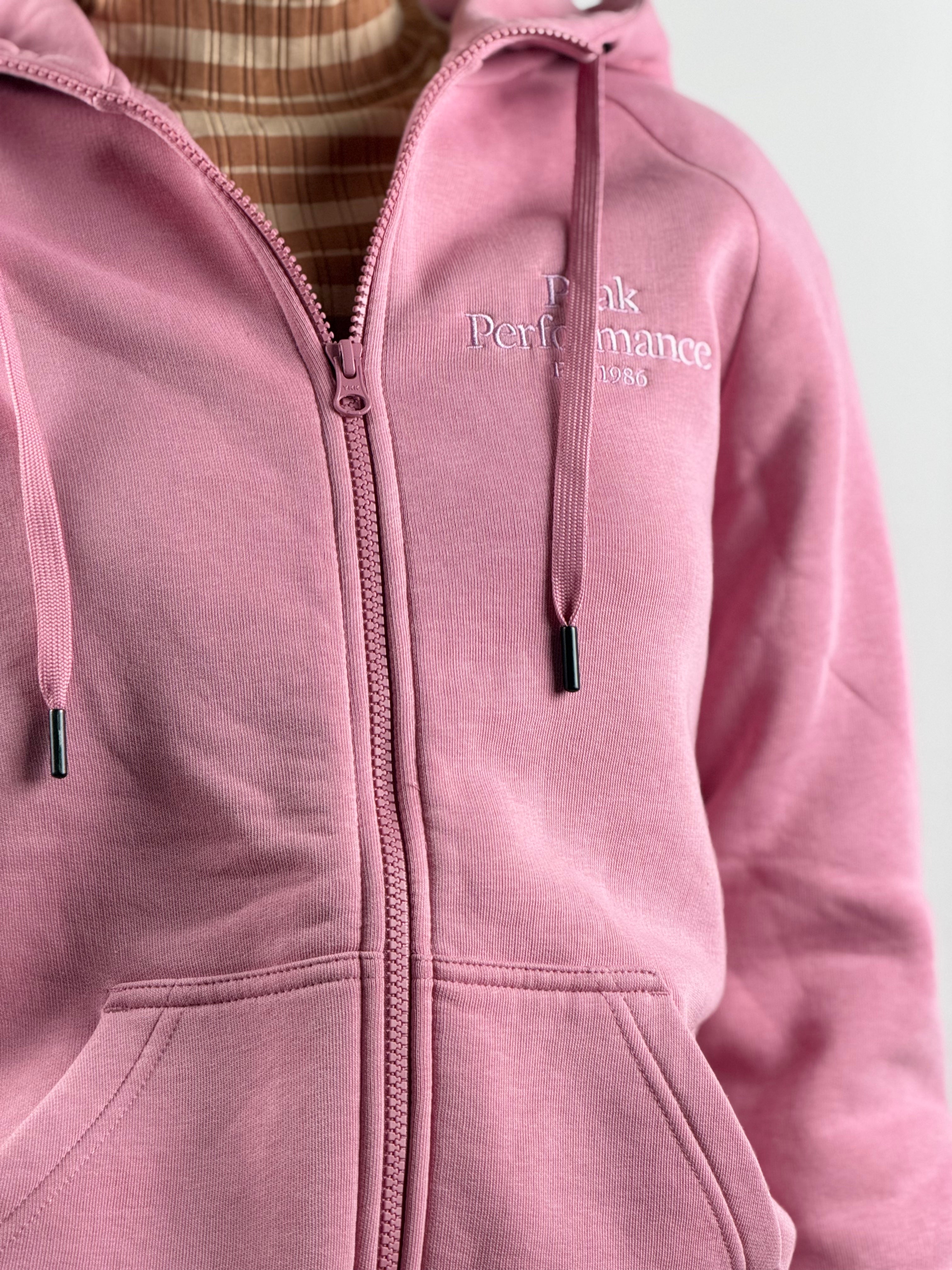 Peak Performance Original Zip Hood – vaaleanpunainen huppari, koko S