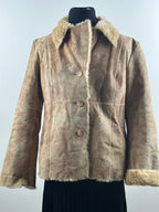 Guess – aito nahkainen teddyvuorattu takki