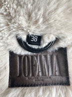 Jofama Bella – Naisten musta biker-nahkatakki teddyvuorella (koko 38)