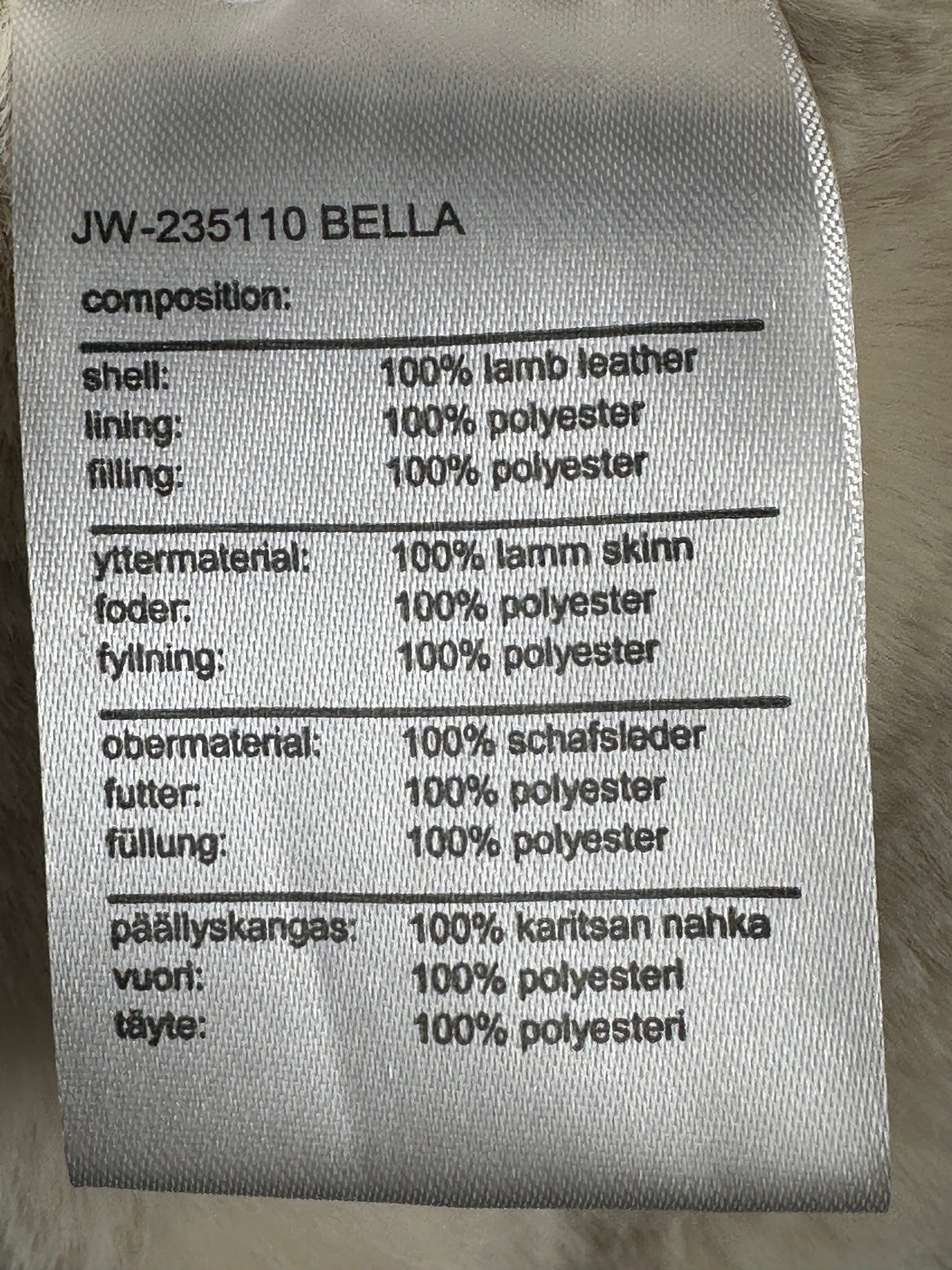 Jofama Bella – Naisten musta biker-nahkatakki teddyvuorella (koko 38)