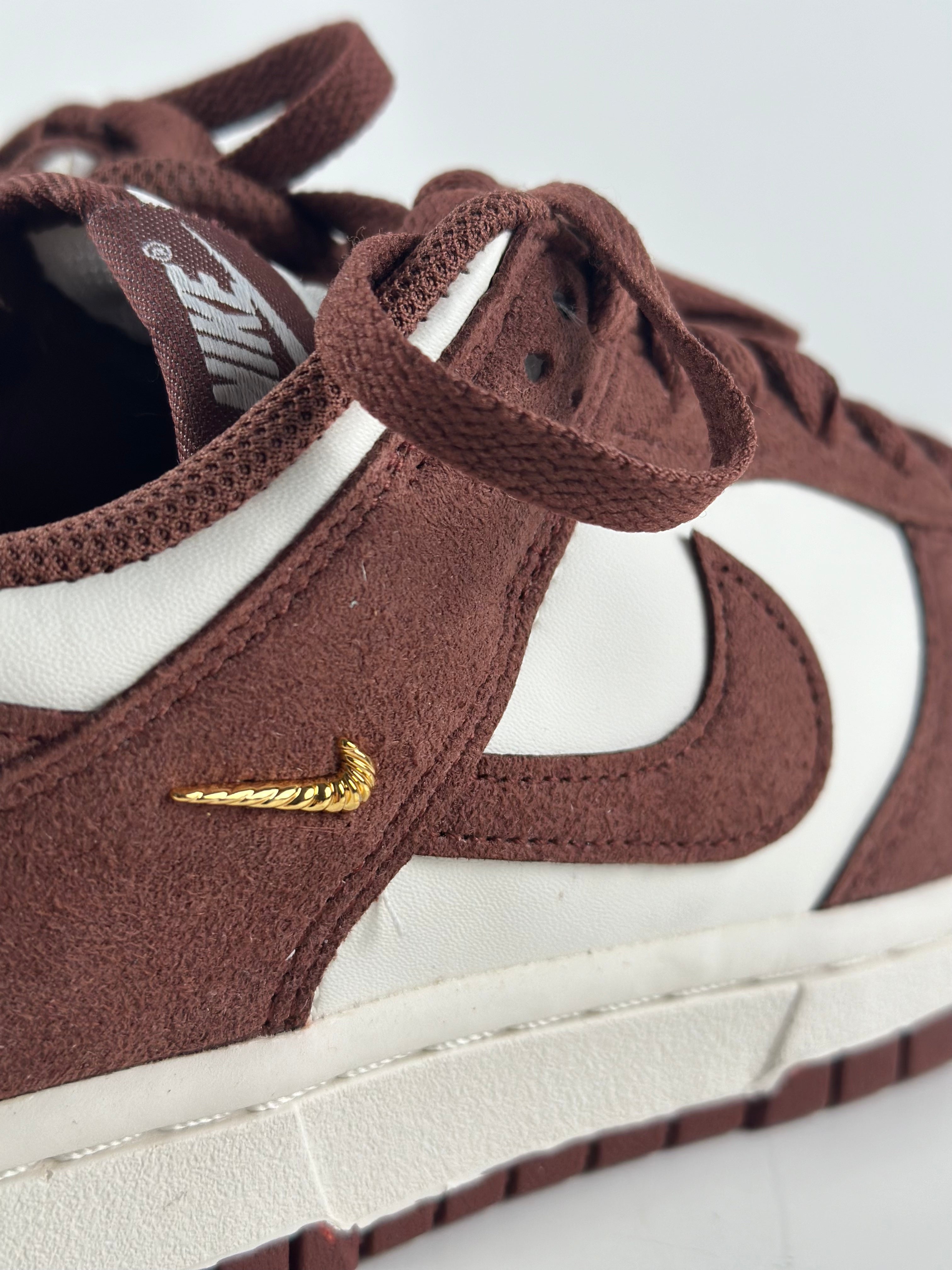 Nike Dunk Low (WMNS) “Sail / Red Sepia / Metallic Gold”