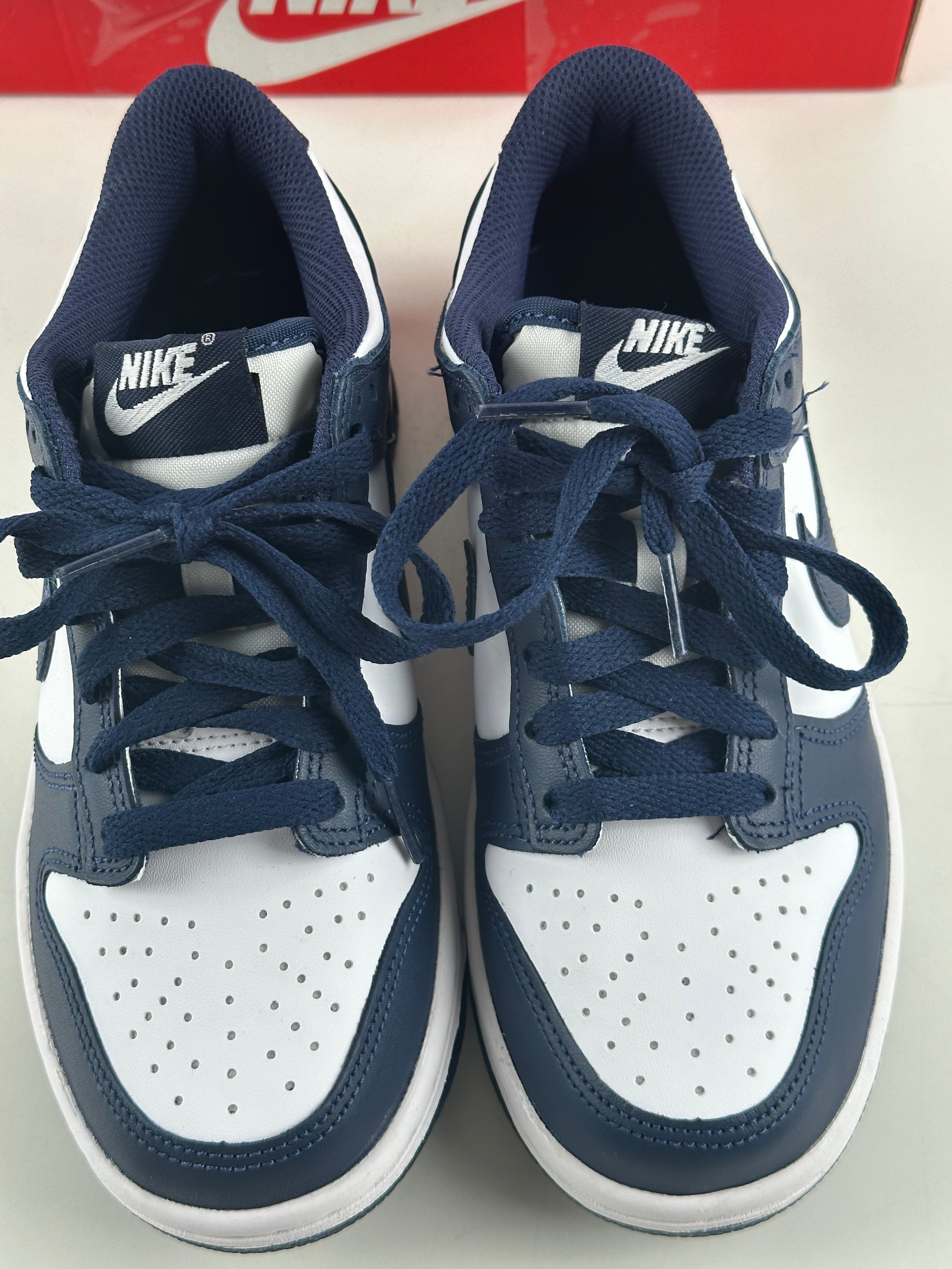 Nike Dunk Low (GS) – White / Midnight Navy