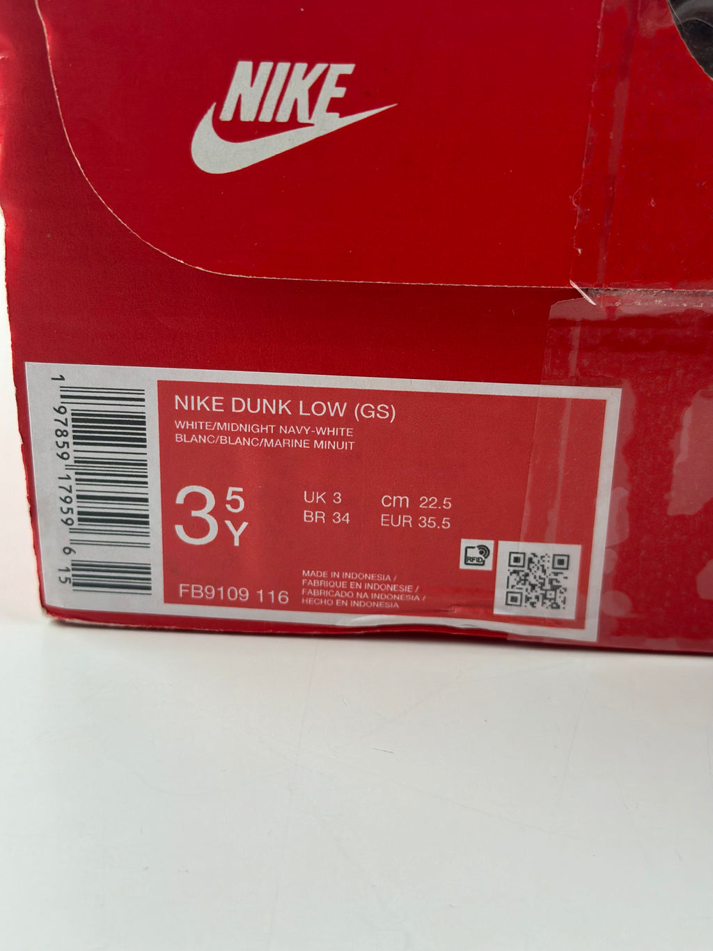 Nike Dunk Low (GS) – White / Midnight Navy