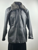 Jofama by Sweden – Naisten nahkatakki teddy-kauluksella (M)