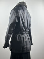 Jofama by Sweden – Naisten nahkatakki teddy-kauluksella (M)