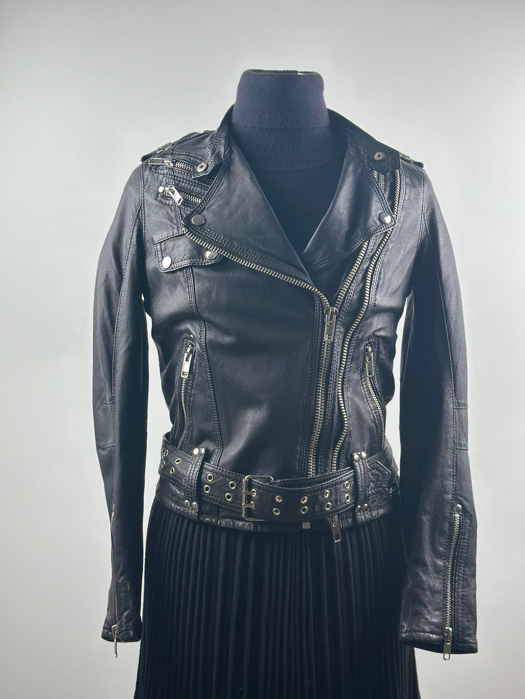 Jofama by Kenza – nahkainen biker-takki, koko 36