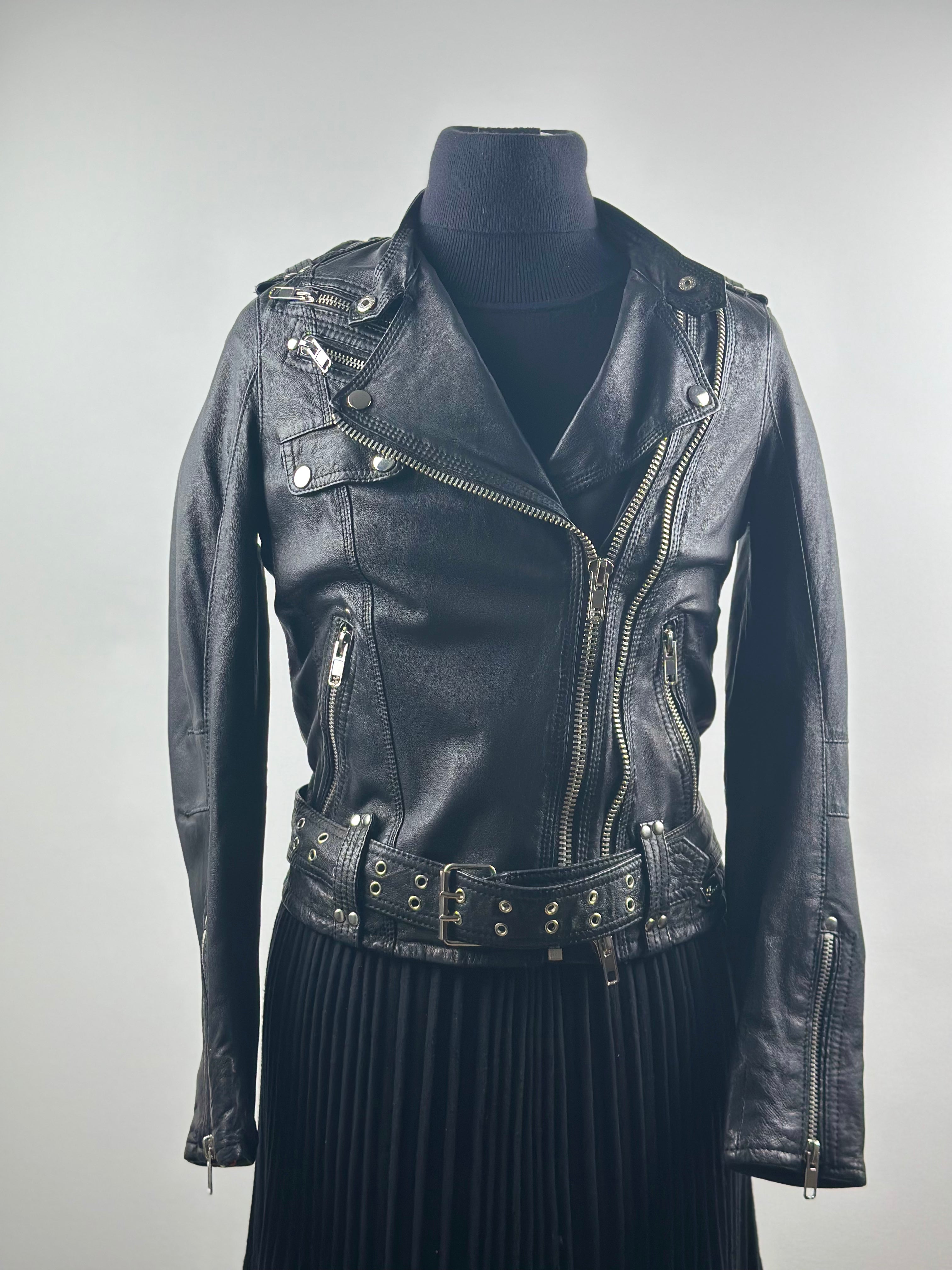 Jofama by Kenza – nahkainen biker-takki, koko 36