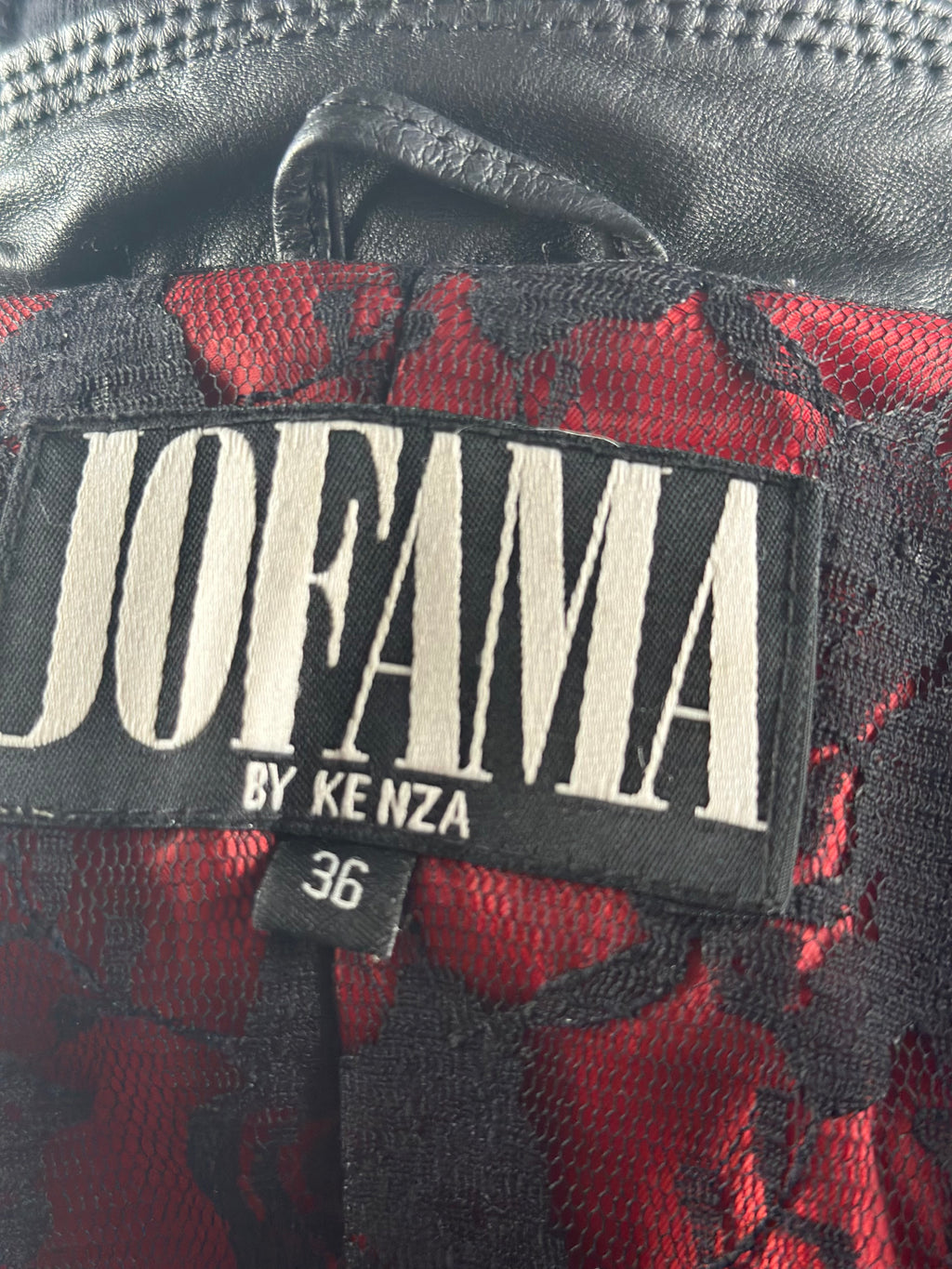 Jofama by Kenza – nahkainen biker-takki, koko 36