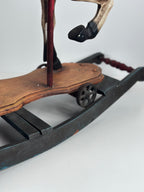 Vintage keinuhvonen alustalla – 1950–60-luku – 86 cm