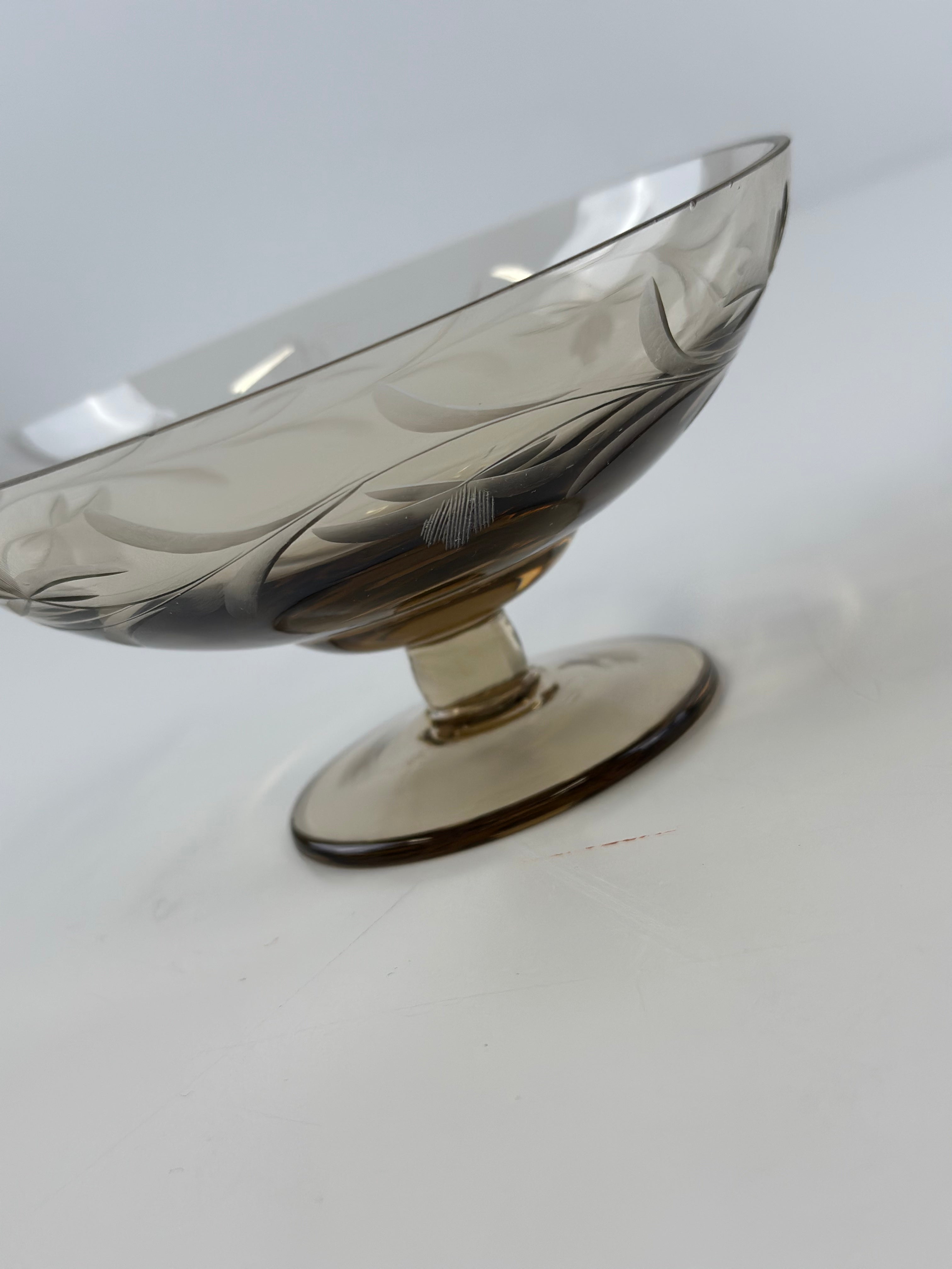 Kumela Finland – vintage jalalliset lasikulhot, 6 kpl