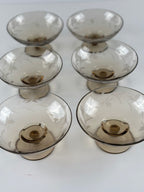 Kumela Finland – vintage jalalliset lasikulhot, 6 kpl