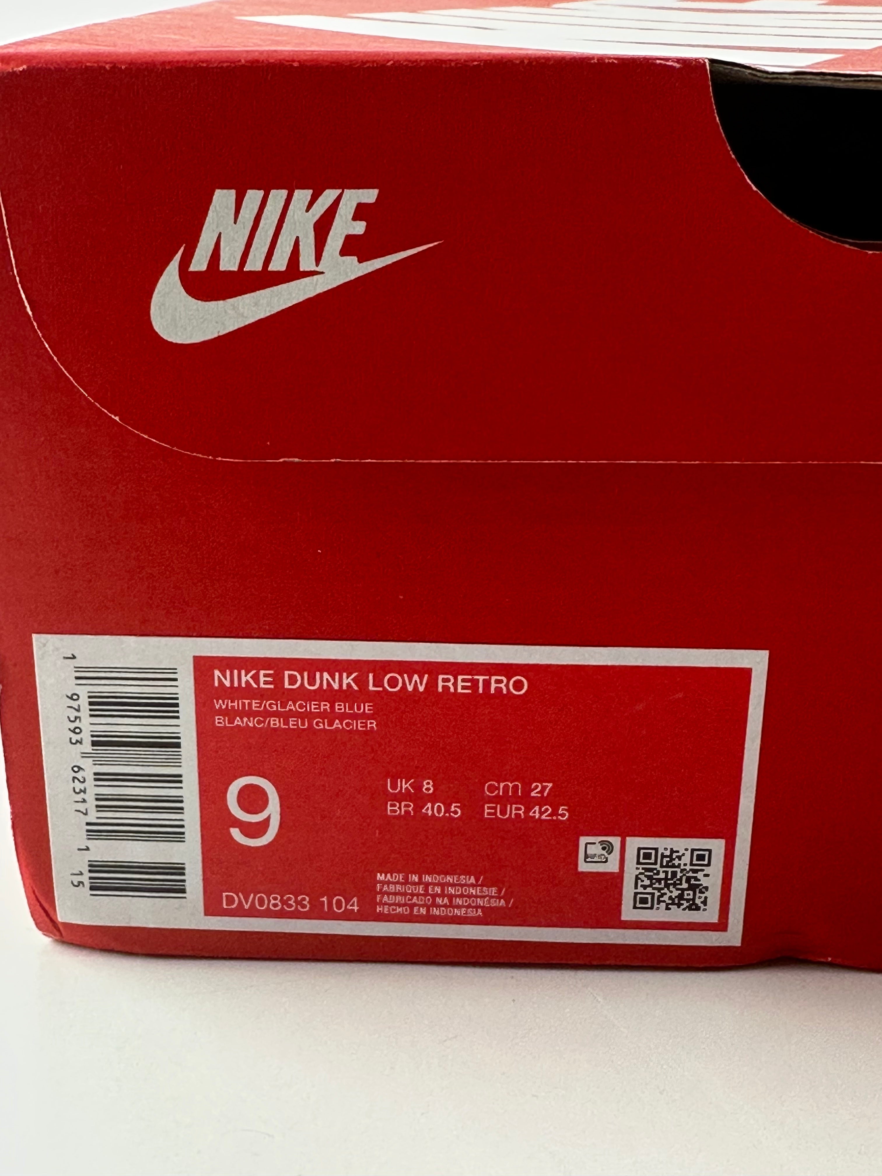 Nike Dunk Low Retro "White / Glacier Blue" Brand new