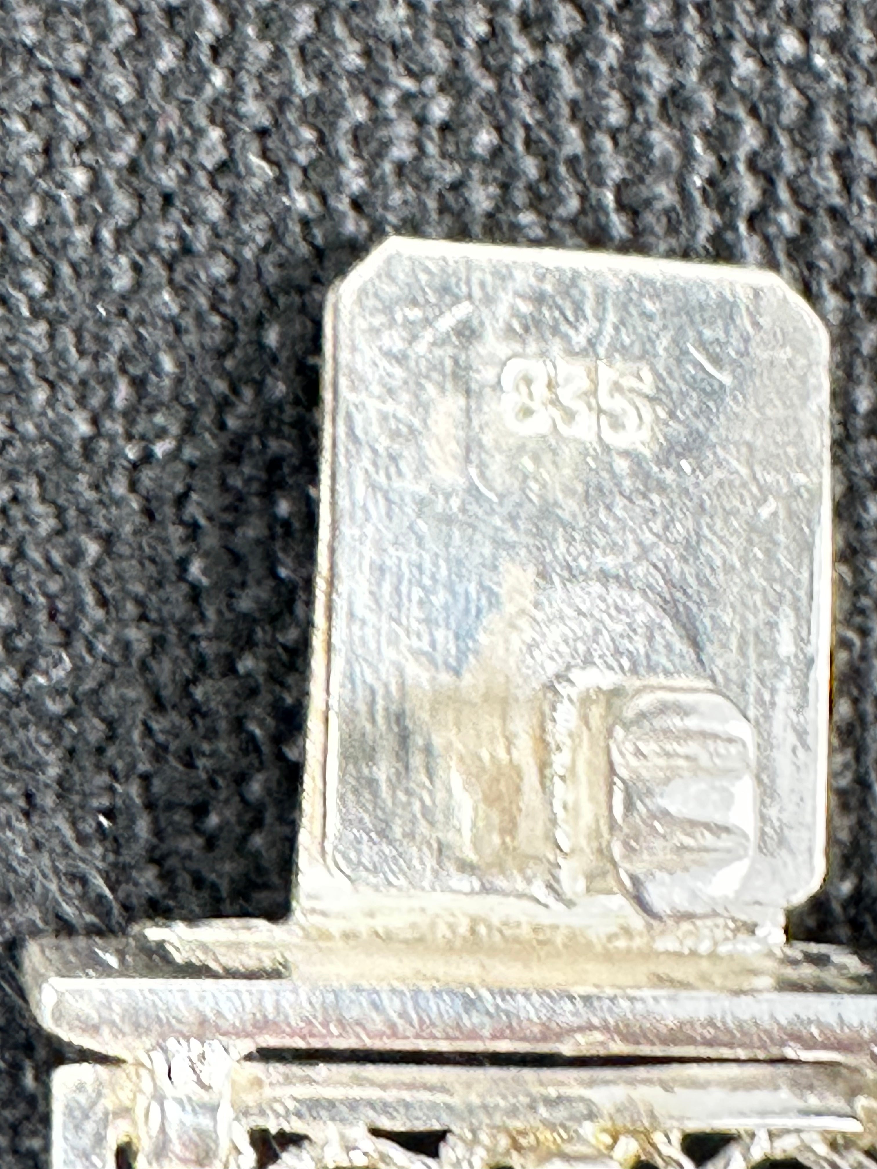 Vintage hopeinen filigraani rannekoru – 835 hopeaa