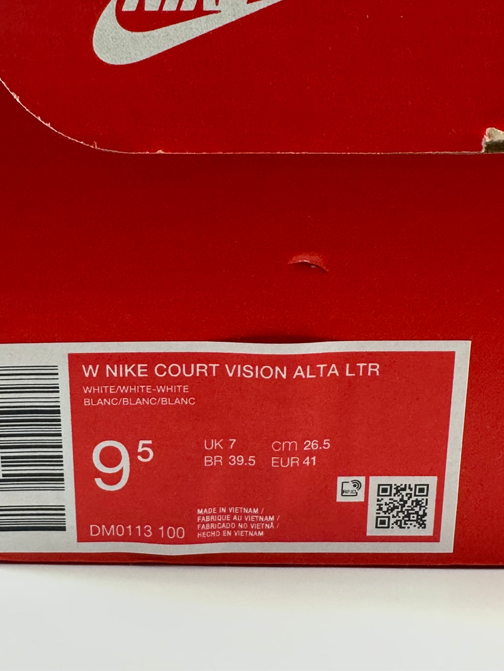 Nike Court Vision Alta LTR "Triple White" Brand new
