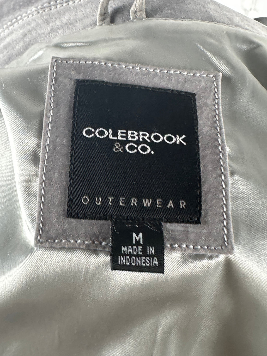 Colebrook & Co. – harmaa nahkatakki, koko M (uusi)