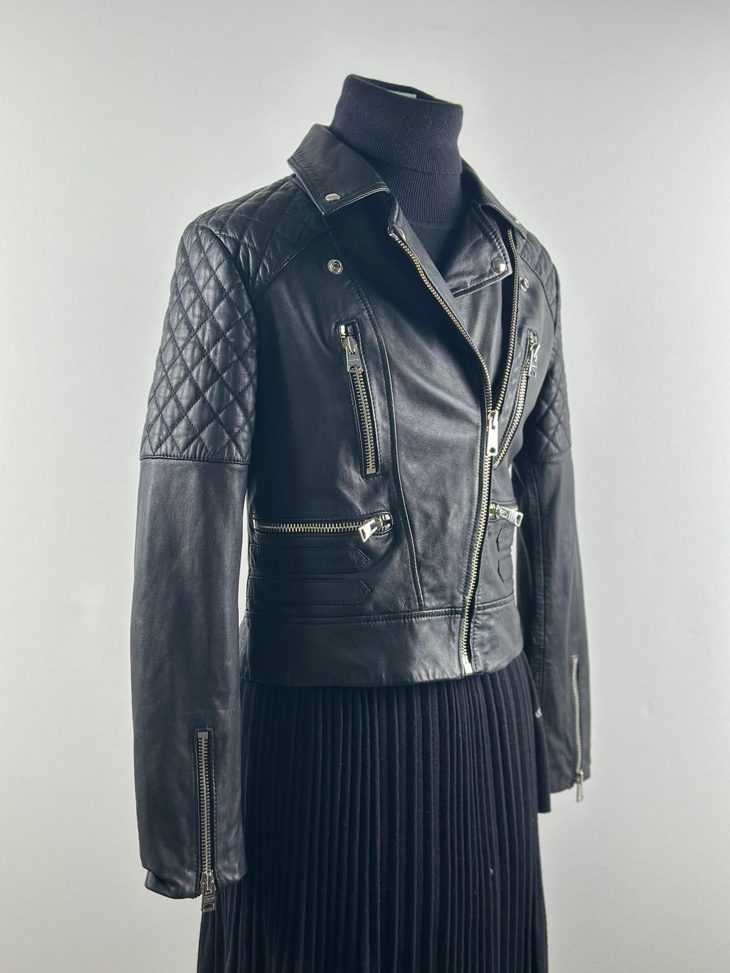 AllSaints Nysa Biker – nahkatakki, koko 38