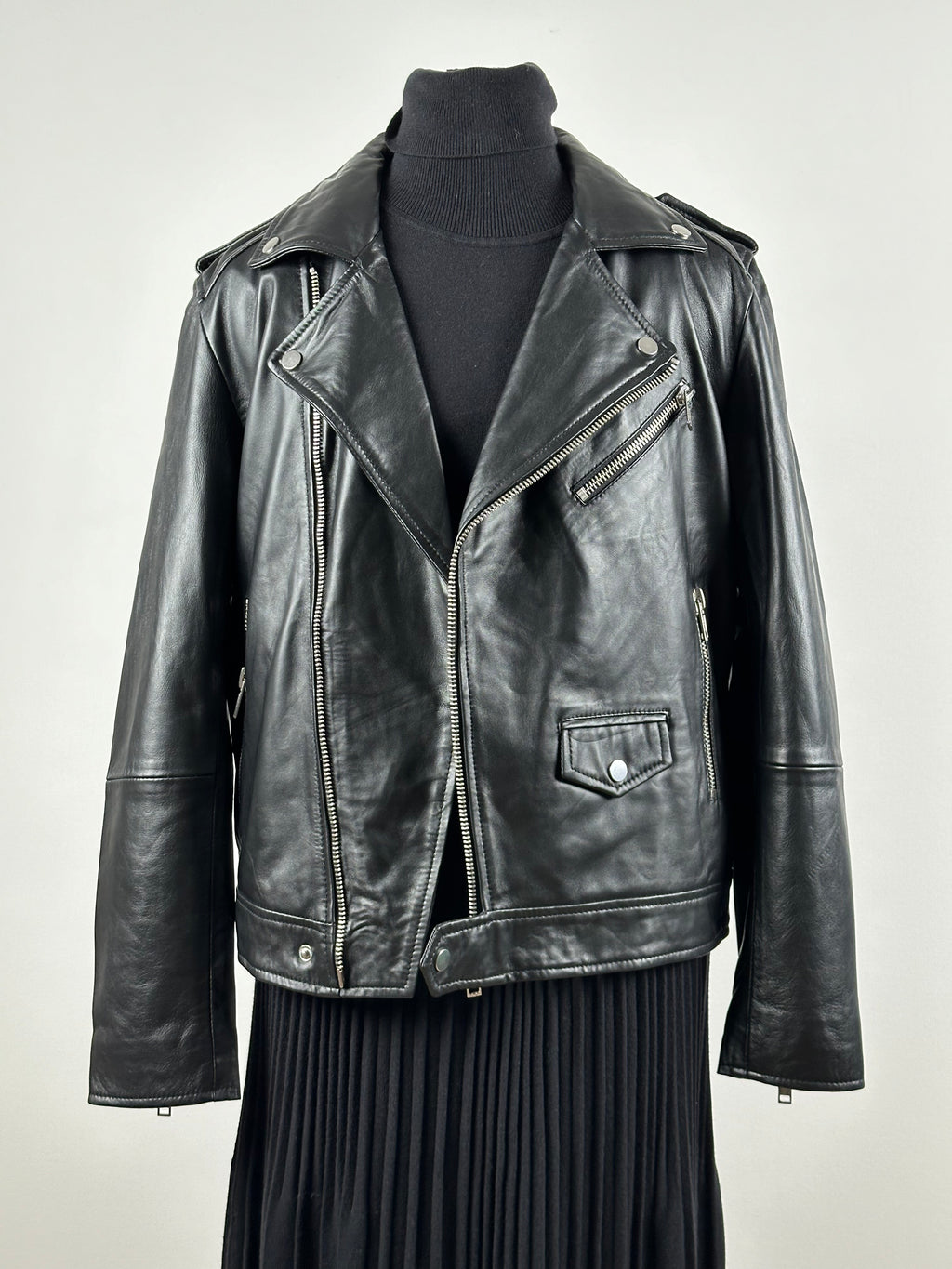 Deadwood musta biker-nahkatakki