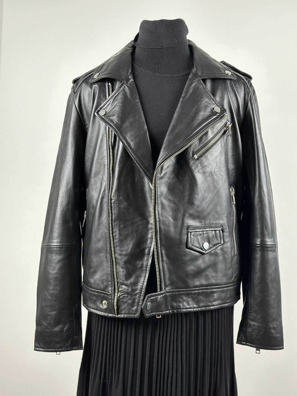 Deadwood musta biker-nahkatakki