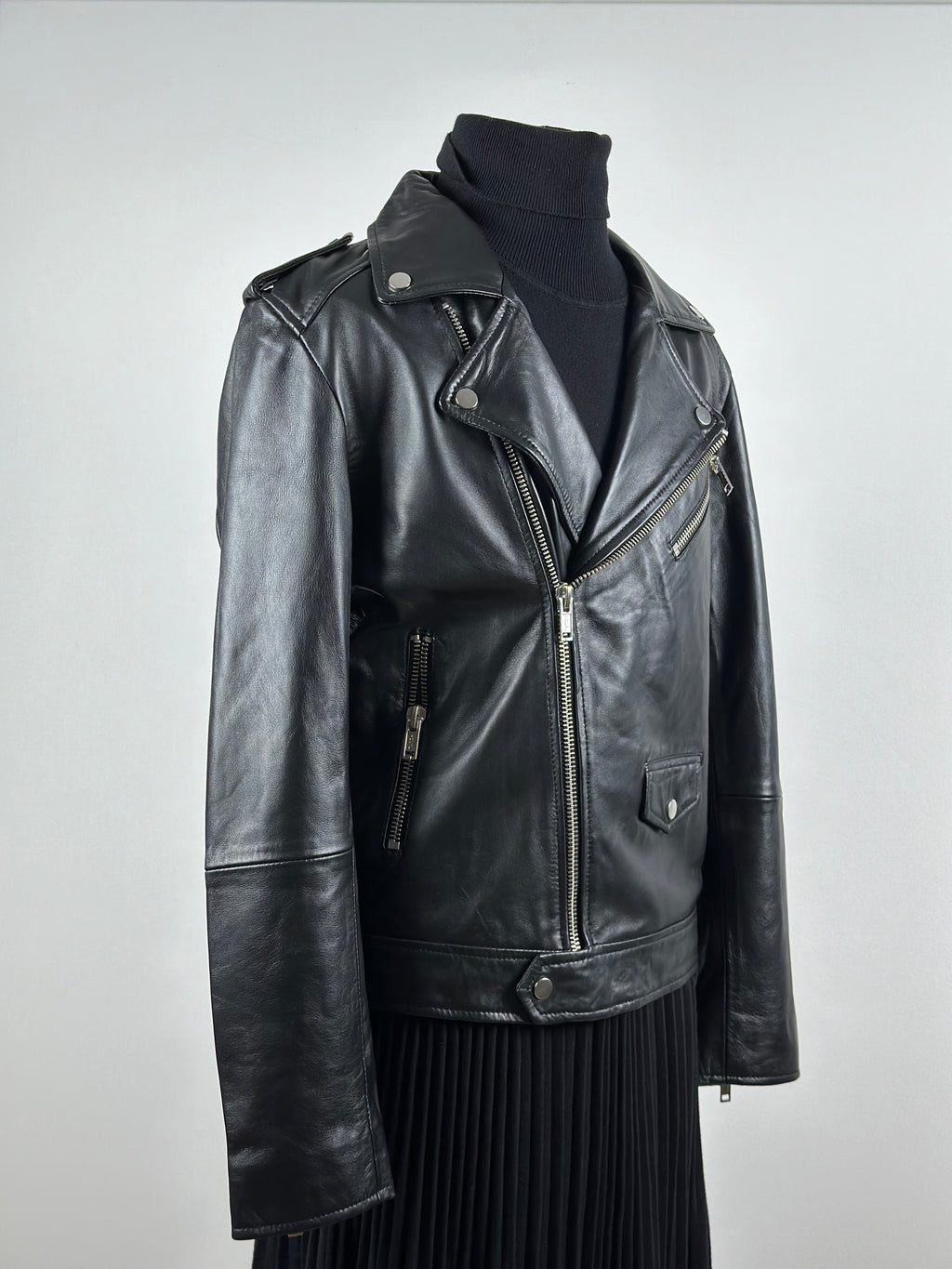 Deadwood musta biker-nahkatakki