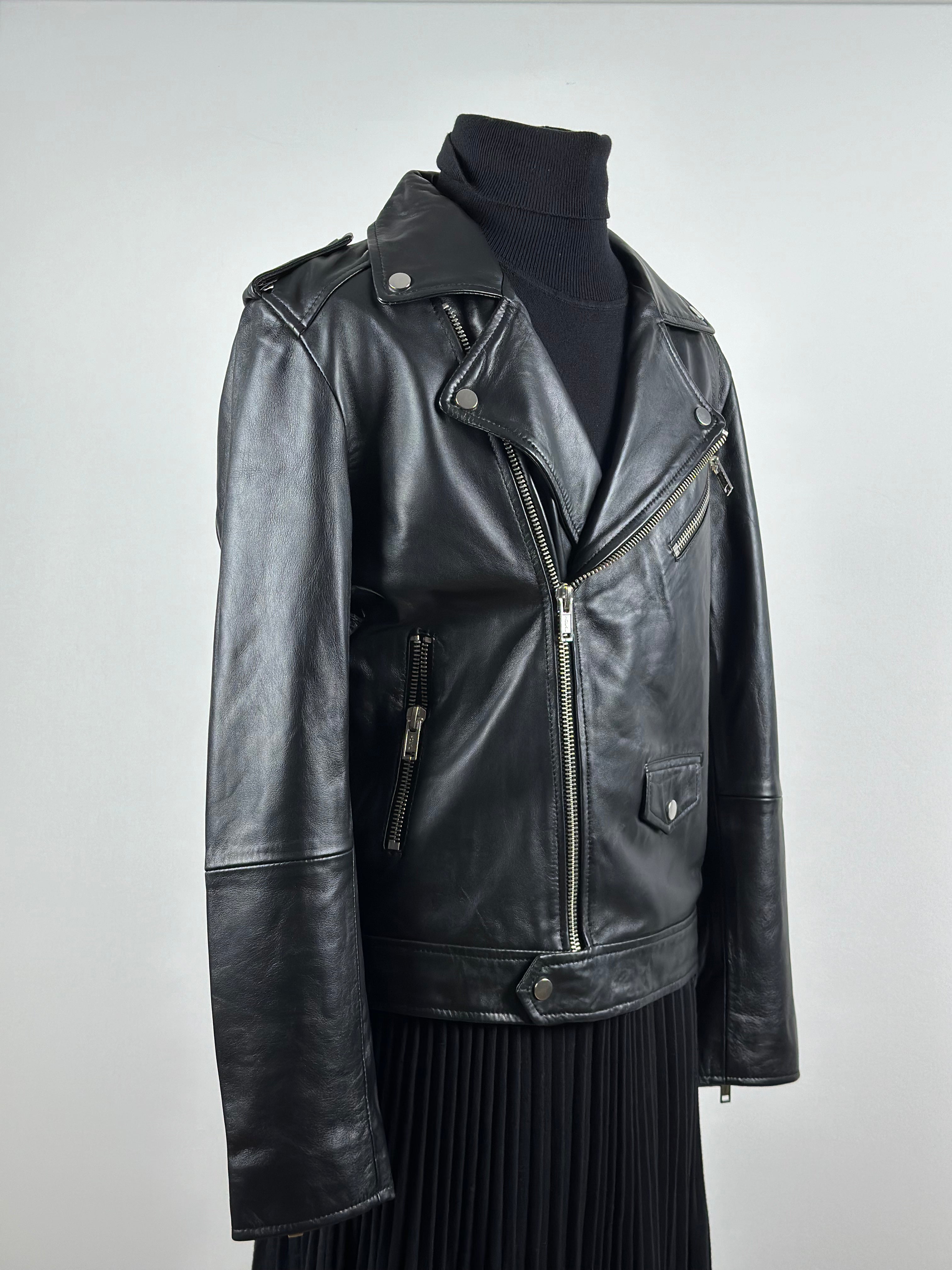 Deadwood musta biker-nahkatakki