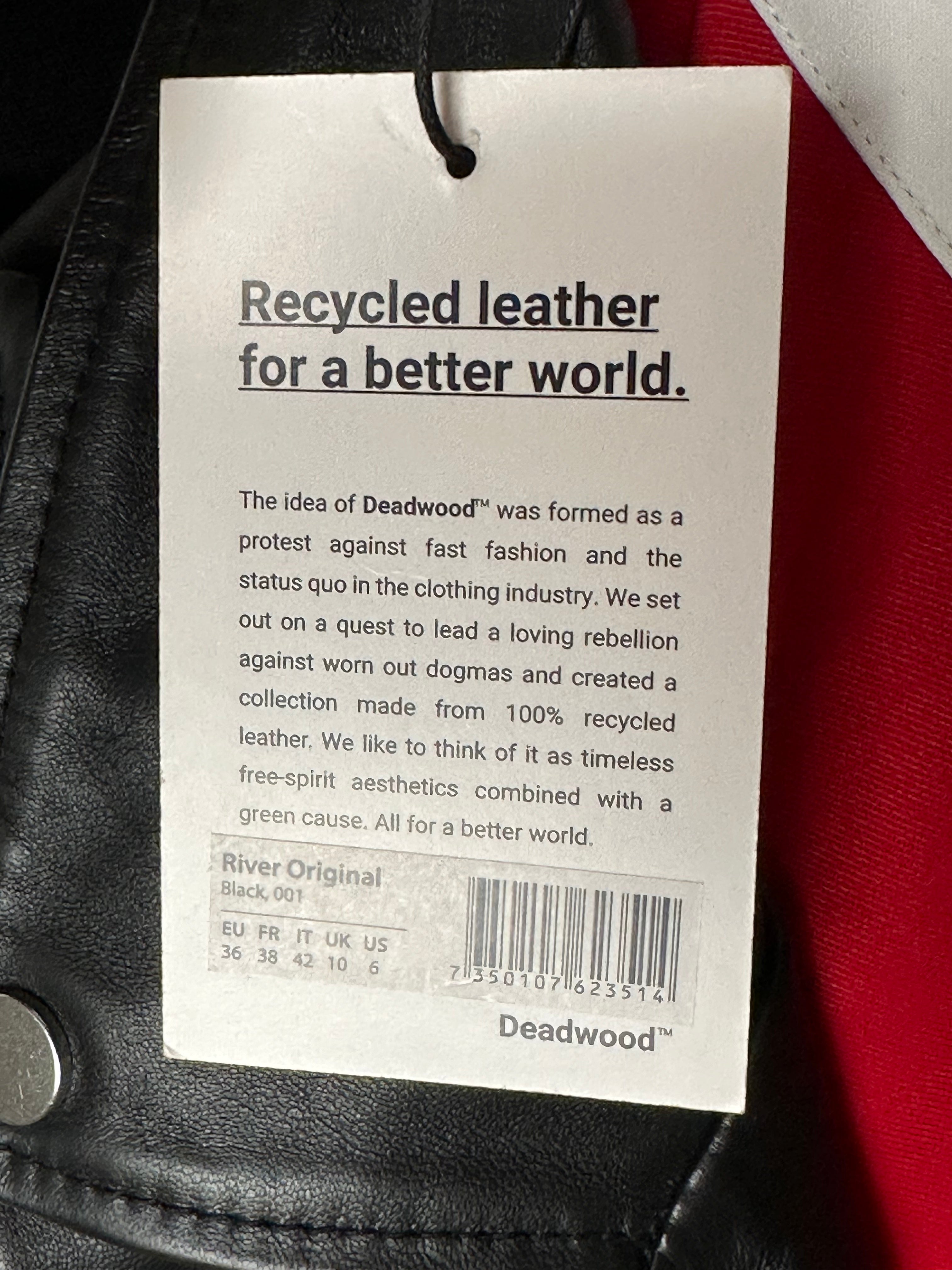 Deadwood musta biker-nahkatakki