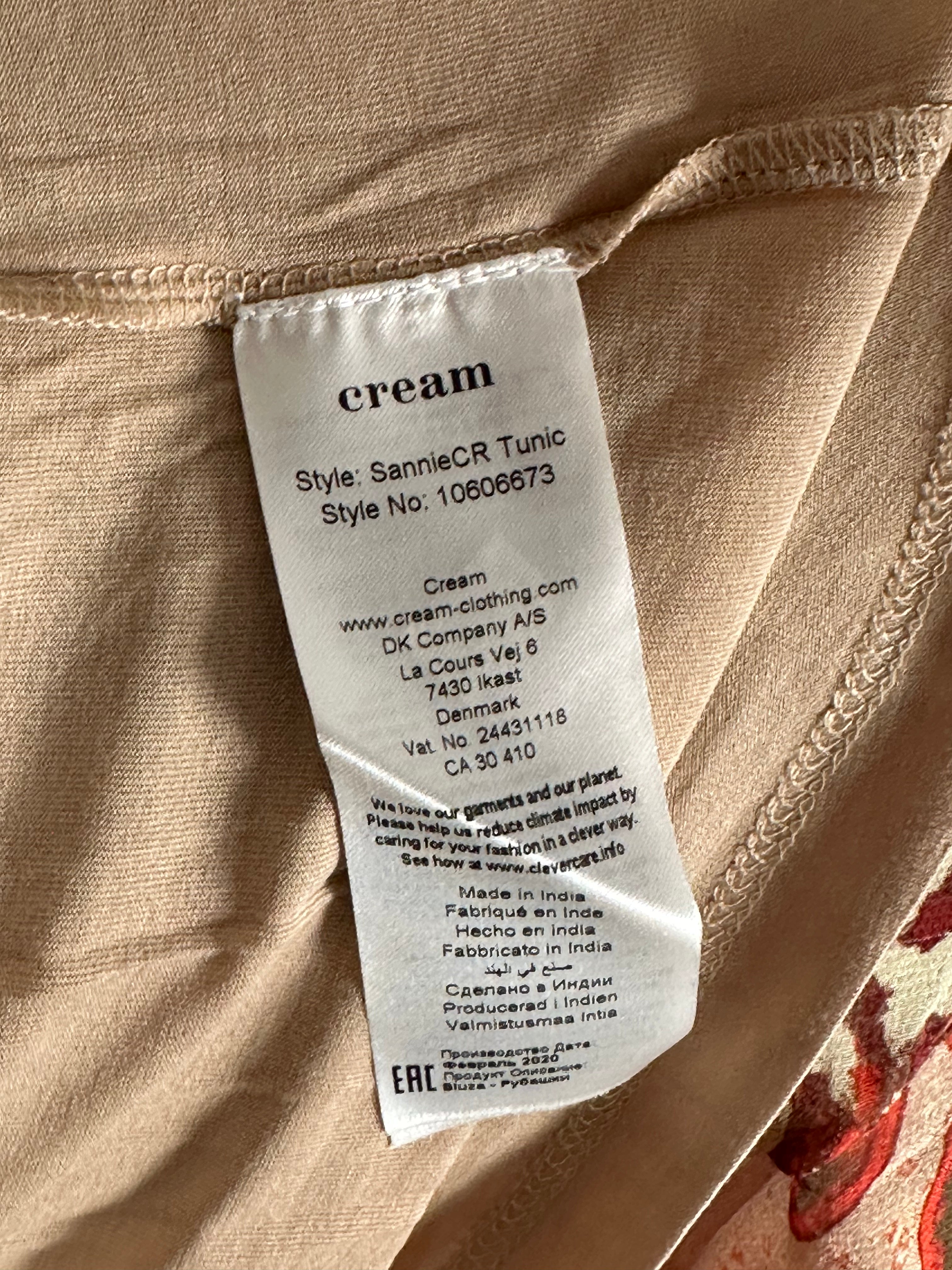 Cream SannieCR Tunic – uusi boheemi tunika, koko 38