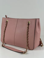 DKNY vaaleanpunainen nahkalaukku