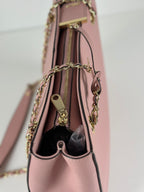 DKNY vaaleanpunainen nahkalaukku