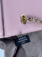 DKNY vaaleanpunainen nahkalaukku