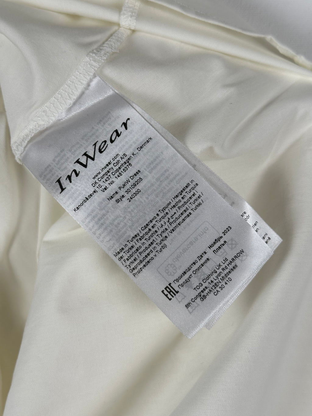 InWear PukiW Dress – Whisper White mekko