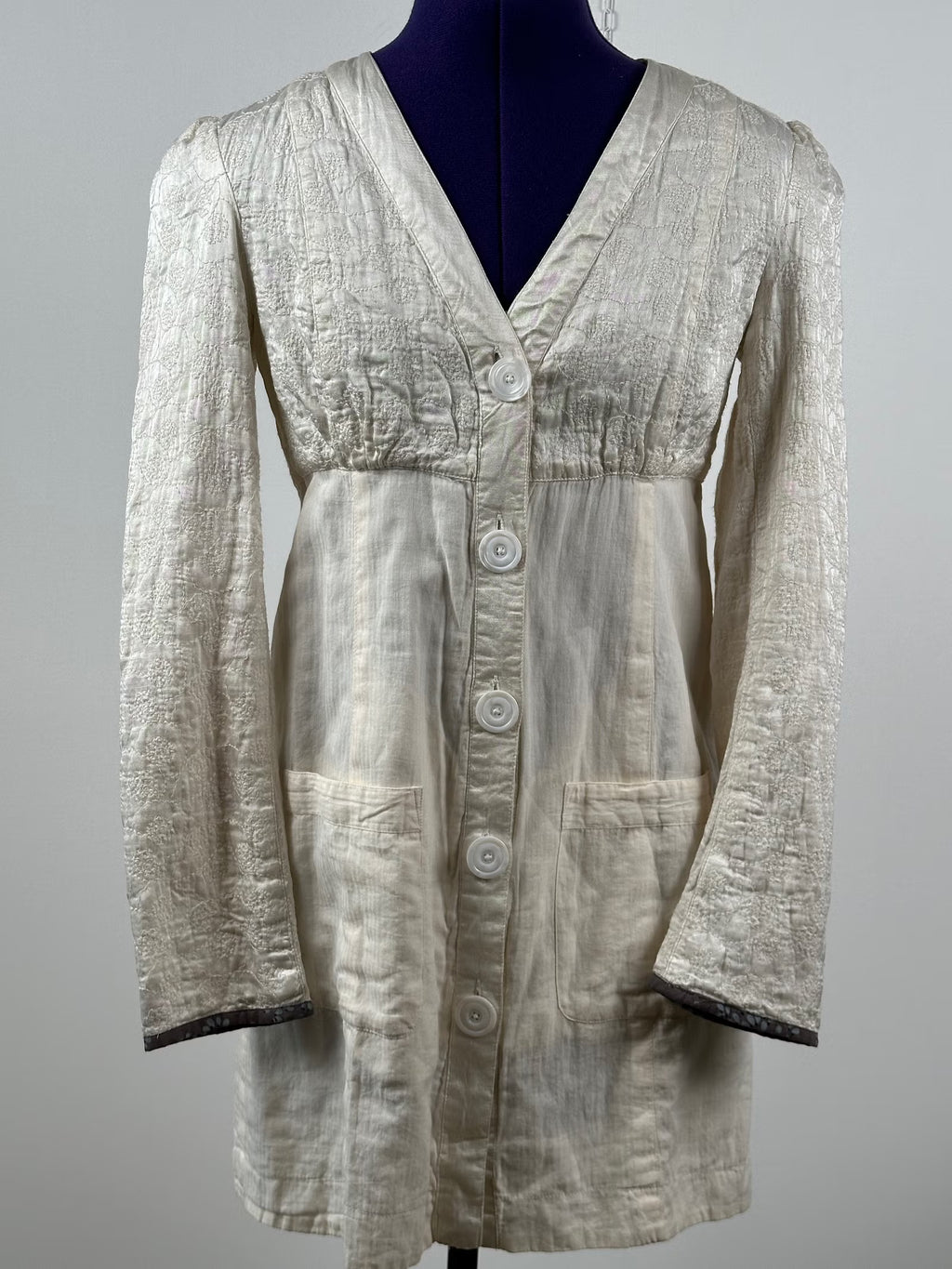 Noa Noa vaalea puuvillamekko (XS)