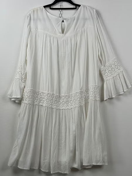 ONLY valkoinen viskoosimekko 3/4-hihoilla