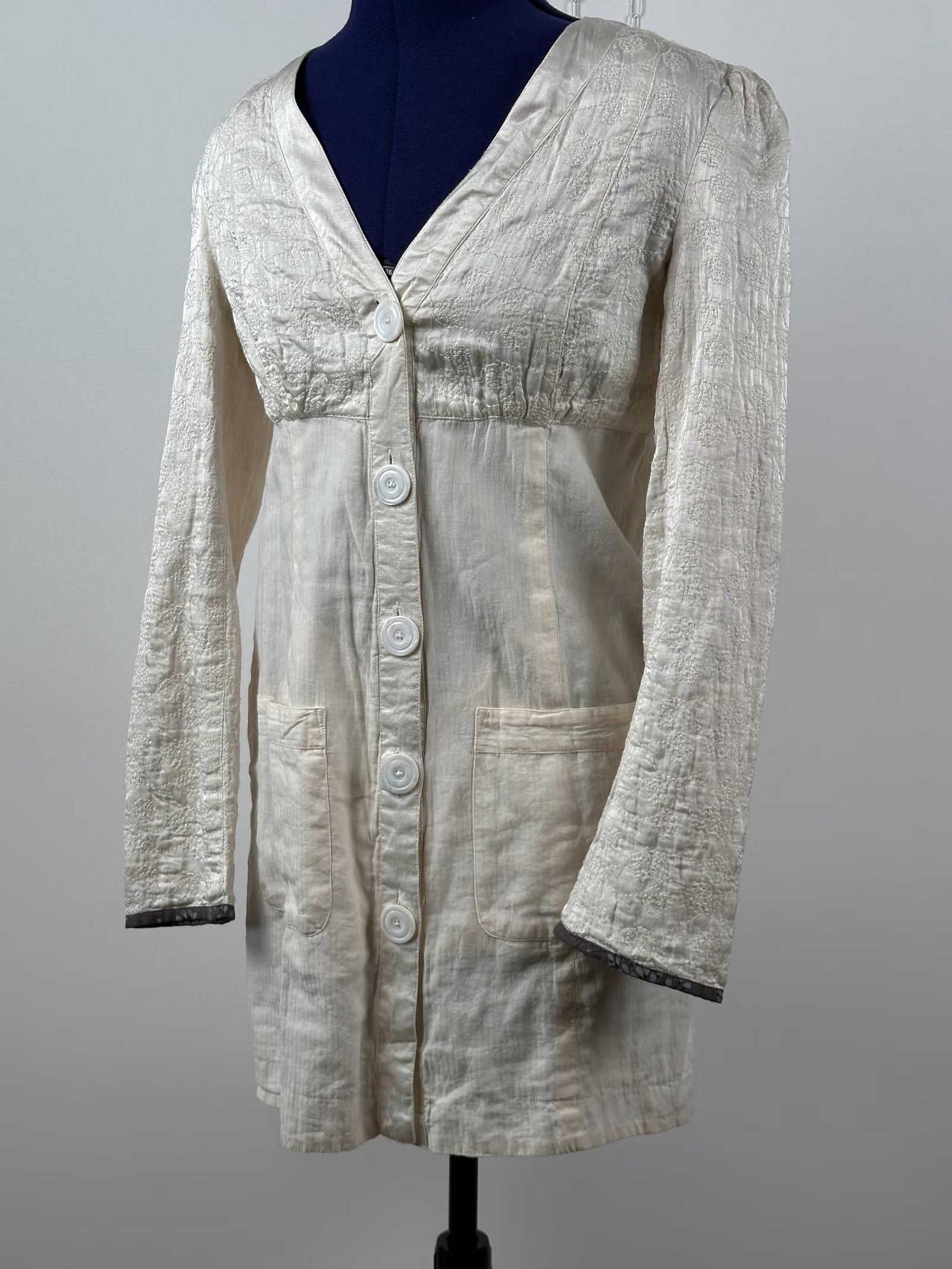 Noa Noa vaalea puuvillamekko (XS)