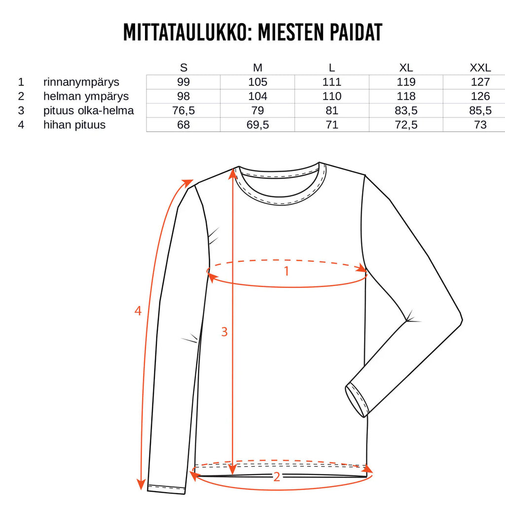 BumStyle Pitkähihainen bambupaita – musta/oranssi